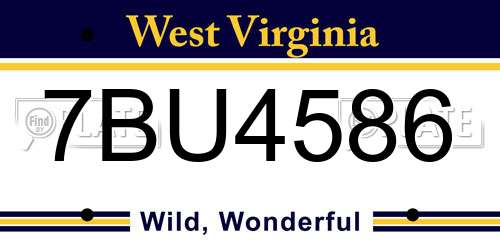 7BU4586 West Virginia License Plate