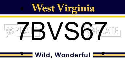 7BVS67 West Virginia License Plate