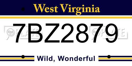 7BZ2879 West Virginia License Plate