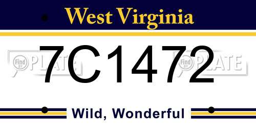 7C1472 West Virginia License Plate