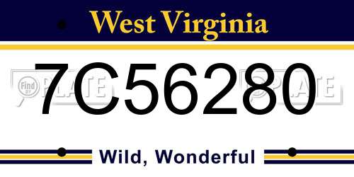 7C56280 West Virginia License Plate