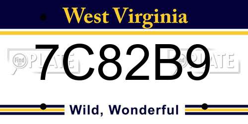 7C82B9 West Virginia License Plate