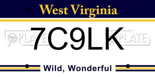 7C9LK West Virginia License Plate