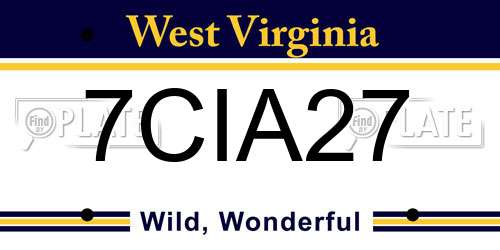 7CIA27 West Virginia License Plate