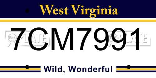 7CM7991 West Virginia License Plate