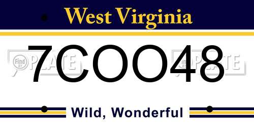 7COO48 West Virginia License Plate