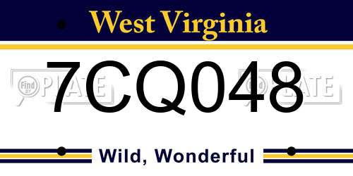 7CQ048 West Virginia License Plate