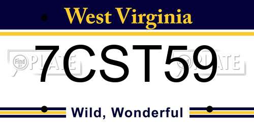 7CST59 West Virginia License Plate