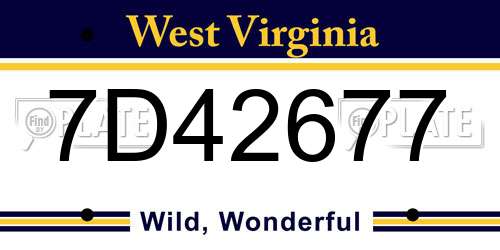 7D42677 West Virginia License Plate
