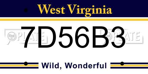 7D56B3 West Virginia License Plate