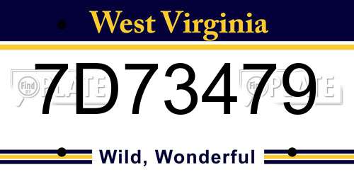 7D73479 West Virginia License Plate