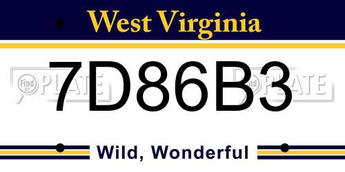 7D86B3 West Virginia License Plate