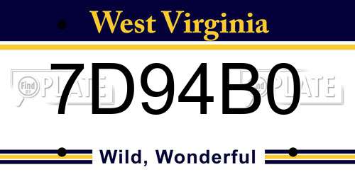 7D94B0 West Virginia License Plate