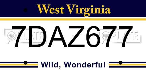 7DAZ677 West Virginia License Plate