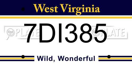7DI385 West Virginia License Plate