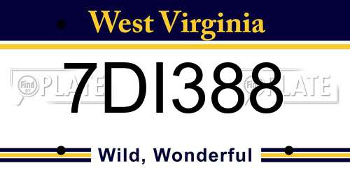 7DI388 West Virginia License Plate