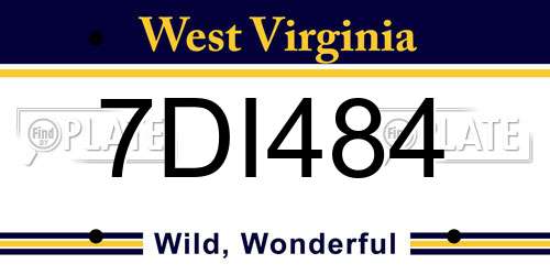 7DI484 West Virginia License Plate