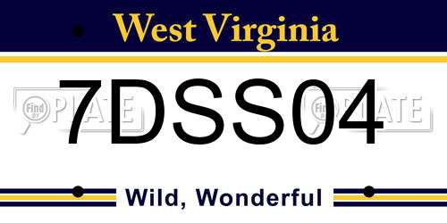 7DSS04 West Virginia License Plate