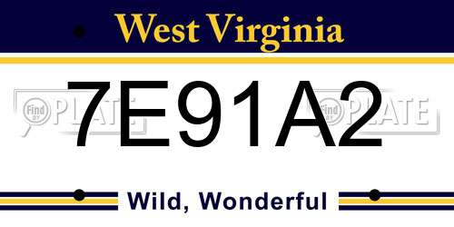 7E91A2 West Virginia License Plate