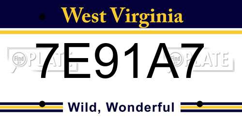7E91A7 West Virginia License Plate