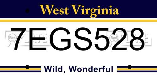 7EGS528 West Virginia License Plate