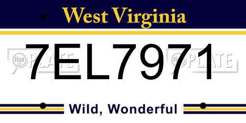 7EL7971 West Virginia License Plate
