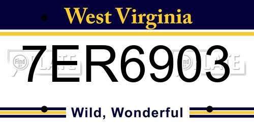 7ER6903 West Virginia License Plate