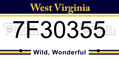 7F30355 West Virginia License Plate