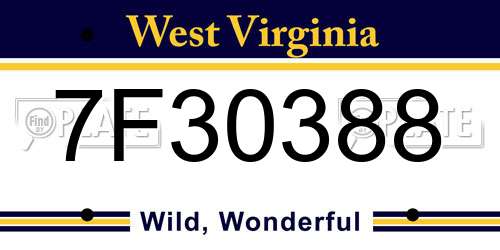 7F30388 West Virginia License Plate