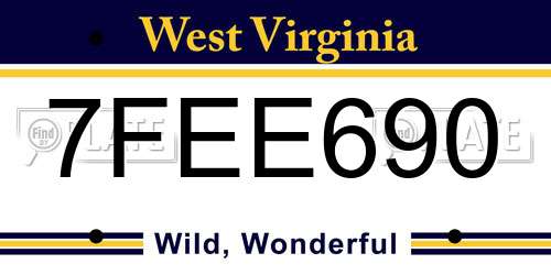 7FEE690 West Virginia License Plate