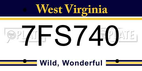 7FS740 West Virginia License Plate