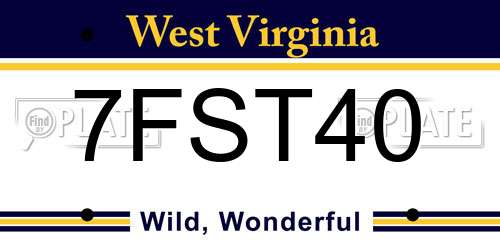 7FST40 West Virginia License Plate