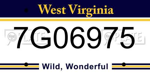 7G06975 West Virginia License Plate