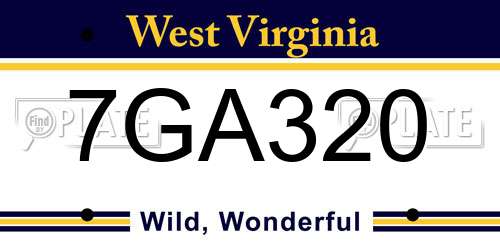 7GA320 West Virginia License Plate
