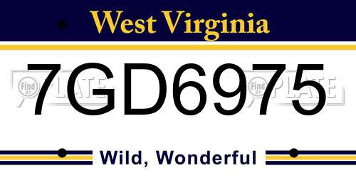 7GD6975 West Virginia License Plate