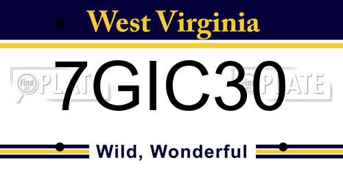 7GIC30 West Virginia License Plate