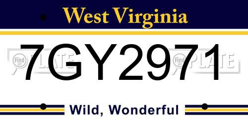 7GY2971 West Virginia License Plate