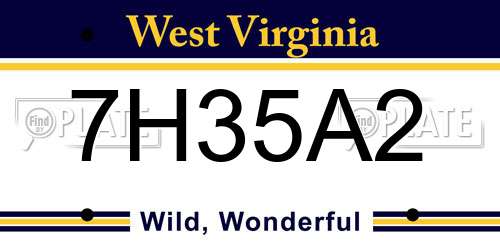 7H35A2 West Virginia License Plate