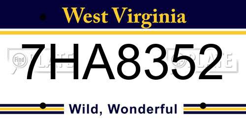 7HA8352 West Virginia License Plate