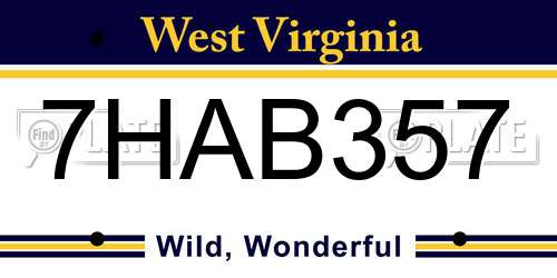 7HAB357 West Virginia License Plate