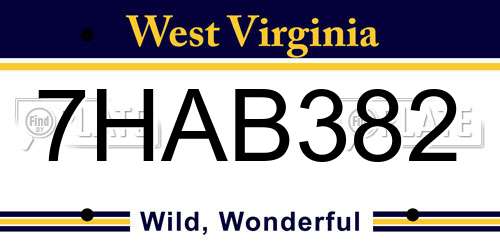 7HAB382 West Virginia License Plate