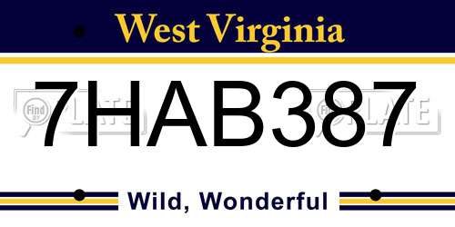 7HAB387 West Virginia License Plate