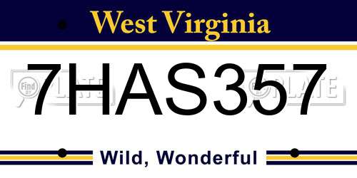 7HAS357 West Virginia License Plate