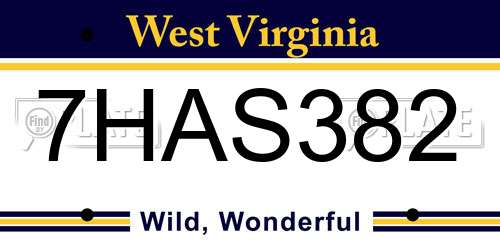 7HAS382 West Virginia License Plate