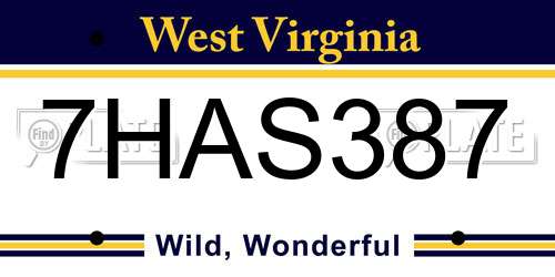 7HAS387 West Virginia License Plate
