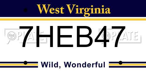 7HEB47 West Virginia License Plate