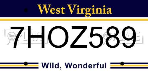 7HOZ589 West Virginia License Plate