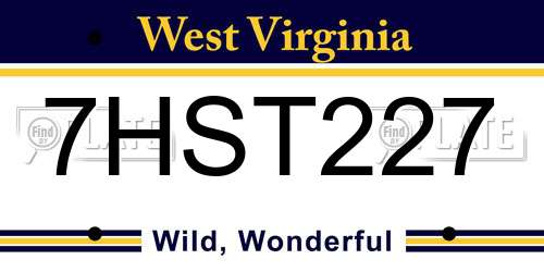 7HST227 West Virginia License Plate
