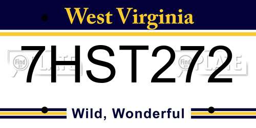 7HST272 West Virginia License Plate