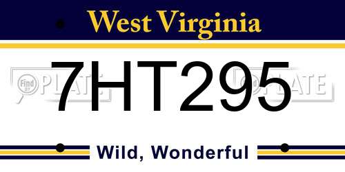 7HT295 West Virginia License Plate